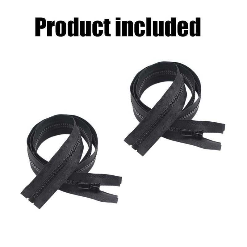 YaHoGa 2PCS #5 28 Inch Separating Jacket Zippers for Sewing Coats Jacket Zipper Black Molded Plastic Zippers Bulk (28" 2pc) - Image 2